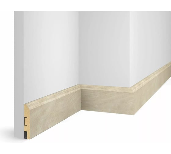 Плинтус COSCA DECOR WP07 экошпон, ясень Кристалл, 80x16x2400 мм, МДФ СПБ103666