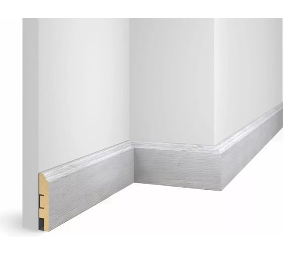 Плинтус COSCA DECOR WP07 экошпон, дуб старинный серый, 80x16x2400 мм, МДФ СПБ103729