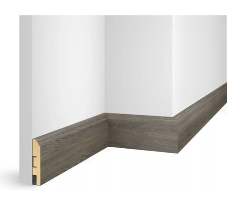 Плинтус COSCA DECOR ЕP07 NanoFlex дуб серебристый, 80x16x2400 мм, МДФ СПБ080944