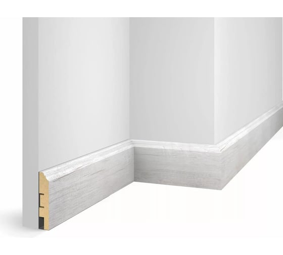 Плинтус COSCA DECOR WP07 экошпон, дуб Эффект светло-серый, 80x16x2400 мм, МДФ СПБ103728