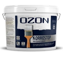 Грунтовочная краска OZON ВД-АК 155С KORROSTOP по металлу, прозрачная, 9 л, 10 кг ВД-АК-155С-10