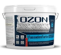 Фасадная краска OZON ВД-АК 115С FASSADENFARBE SILIKON высококачественная, силиконовая, прозрачная, 9 л, 12 кг ВД-АК-115С-12