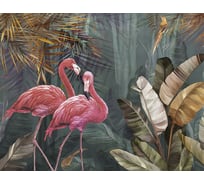 Бумажные бесшовные фотообои Verol Фламинго и тропики 51-БФО_04599