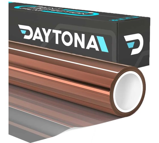 Набор бронзовой солнцезащитной пленки Daytona 15% на окна (3000 х 75см) DAYTONA. Зеркальная самоклеющаяся тонировка на окна с функцией светоотражения и защиты от тепла NM11094