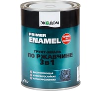 Грунт-эмаль по ржавчине 3 в 1 Экодом полуматовая, 0,9 кг, RAL 1021, желтая 283309
