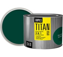 Грунт-эмаль по ржавчине ОРЕОЛ TITAN зеленый RAL 6005 0.4 л 0.4 кг 89266