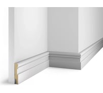 Плинтус COSCA DECOR AP28 под покраску, белый, с пазом под 20 молдинг, 80x16x2400 мм, МДФ СПБ067061