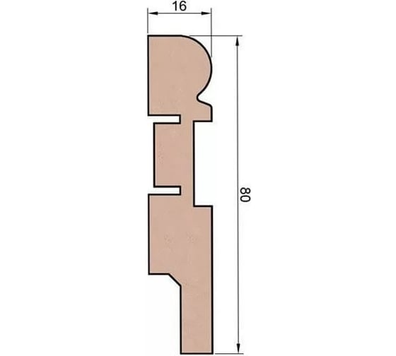 Плинтус COSCA DECOR AP28 под покраску, белый, с пазом под 20 молдинг, 80x16x2400 мм, МДФ СПБ067061