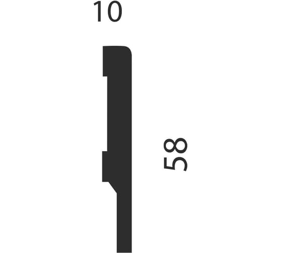 Плинтус COSCA DECOR AP71 под покраску, белый, 58x10x2400 мм, МДФ СПБ098259