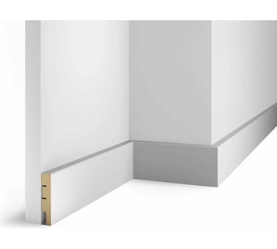 Плинтус COSCA DECOR AP74 под покраску, белый, 75x16x2400 мм, МДФ, с пазом СПБ098262 1