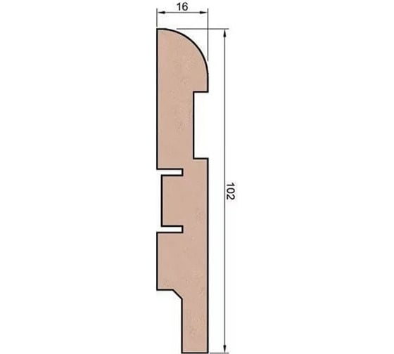 Плинтус COSCA DECOR AP29 под покраску, белый, с пазом под 20 молдинг, 102x16x2400 мм, МДФ СПБ067060