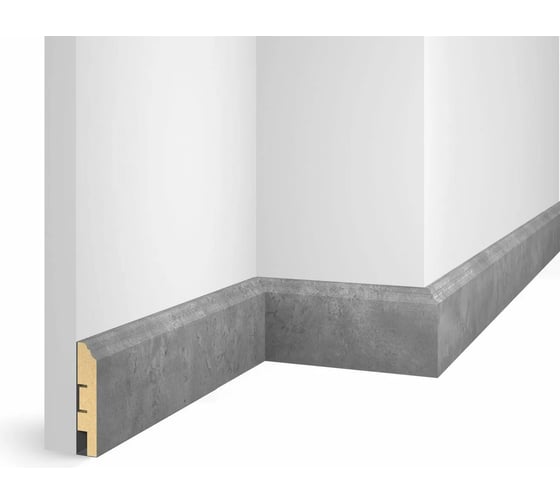 Плинтус Cosca Decor VP07 экошпон, бетон, 80x16x2400 мм, МДФ СПБ103254