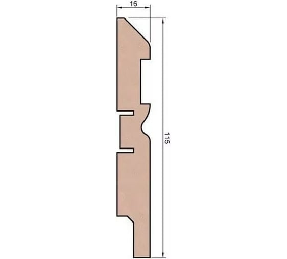 Плинтус COSCA DECOR AP30 под покраску, белый, с пазом под 20 молдинг, 115x16x2400 мм, МДФ СПБ067062