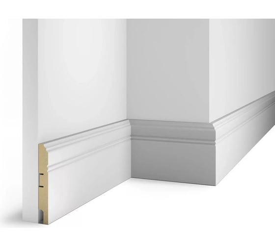 Плинтус COSCA DECOR AP17 под покраску, белый, 115x16x2400 мм, МДФ, с пазом СПБ077573