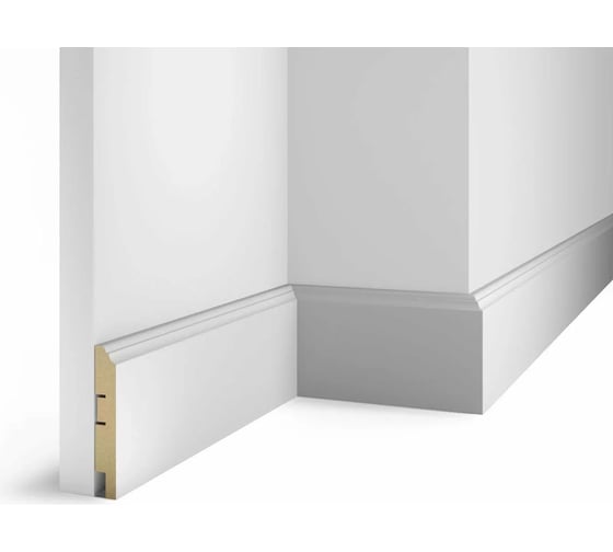 Плинтус COSCA DECOR AP77 под покраску, белый, 100x16x2400 мм, МДФ, с пазом СПБ098264 1