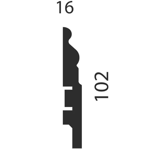 Плинтус COSCA DECOR AP18 под покраску, белый, 102x16x2400 мм, МДФ, с пазом СПБ077570