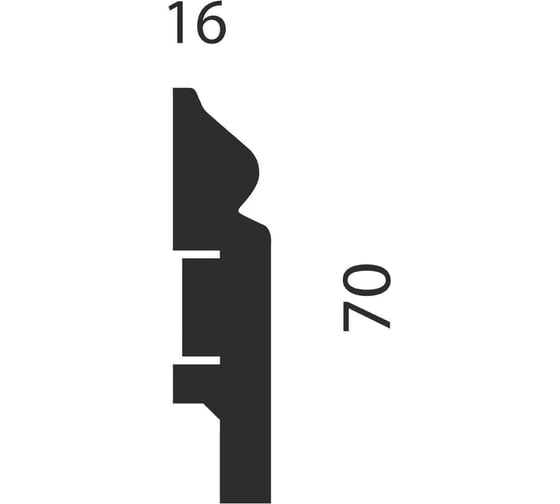 Плинтус COSCA DECOR AP05 под покраску, белый, 70x16x2400 мм, МДФ, с пазом СПБ095912