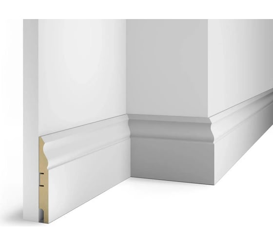Плинтус COSCA DECOR AP21 под покраску, белый, 125x16x2400 мм, МДФ, с пазом СПБ077575