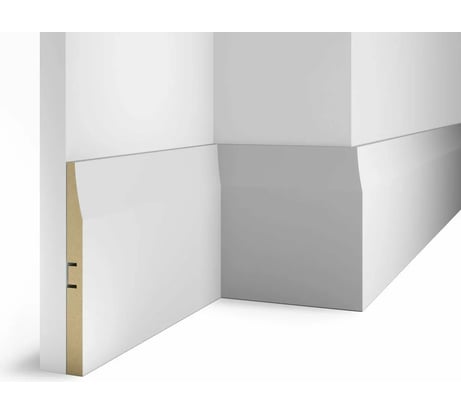 Плинтус COSCA DECOR AP25 под покраску, белый, 184x16x2400 мм, МДФ, с пазом СПБ098353