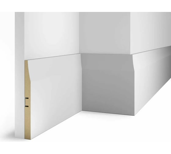 Плинтус COSCA DECOR AP25 под покраску, белый, 184x16x2400 мм, МДФ, с пазом СПБ098353
