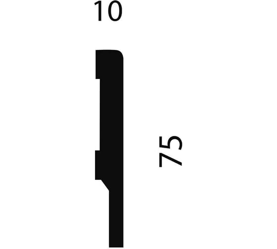 Плинтус COSCA DECOR AP72 под покраску, белый, 75x10x2400 мм, МДФ СПБ098260