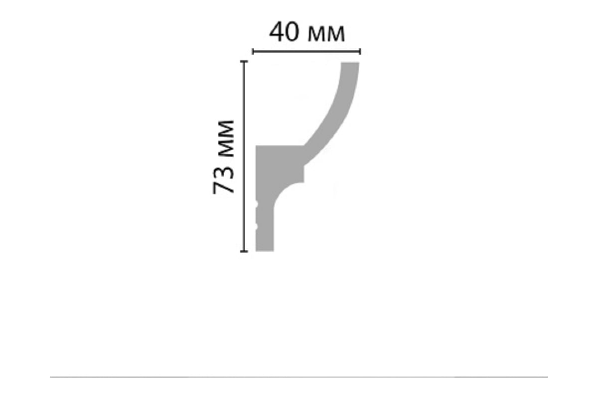 Потолочный плинтус под подсветку Stenopol 73х40х2000 мм C7501