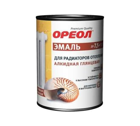 Эмаль для радиаторов отопления Ореол (глянцевая; алкидная; белая; 3 кг) 8356