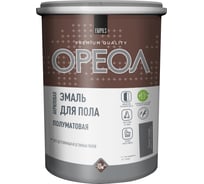 Акриловая эмаль для пола Ореол (полуматовая; тёмно-серая; 0.9 кг) 78185