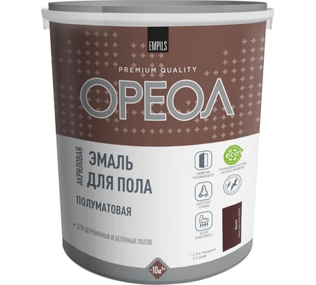 Акриловая эмаль для пола Ореол (полуматовая; венге; 2.3 кг) 73370