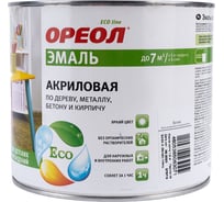 Акриловая эмаль Ореол (глянцевая; белая; 1.9 кг) 67596