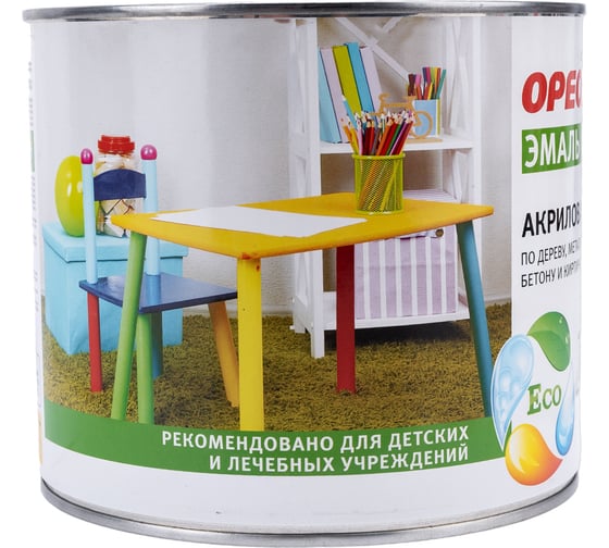 Акриловая эмаль Ореол (глянцевая; белая; 1.9 кг) 67596