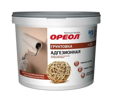 Грунтовка Ореол (адгезионная; полиакриловая; для наружных и внутренних работ; 6 кг) 68767