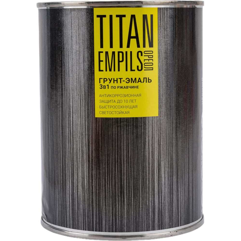 Грунт-эмаль по ржавчине Empils Titan Ореол (чёрный RAL 9005; 0.9 кг ...
