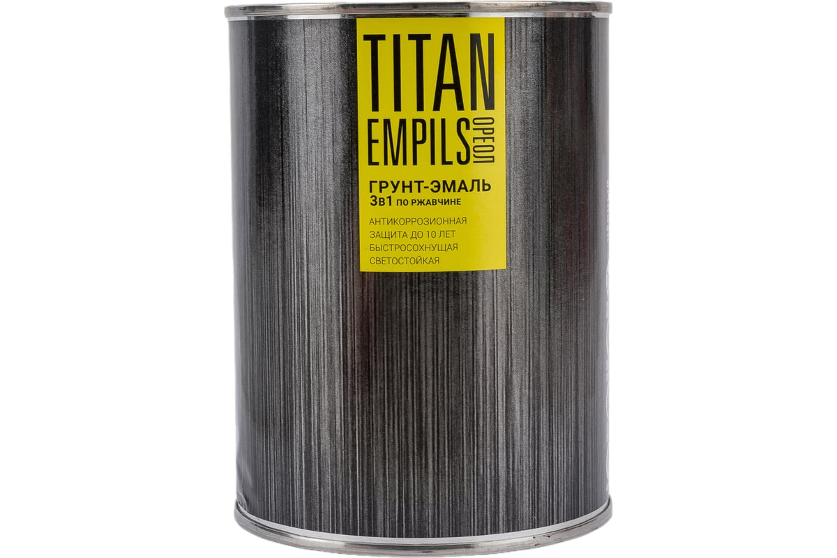 Грунт-эмаль по ржавчине Empils Titan Ореол (чёрный RAL 9005; 0.9 кг) 70942  - выгодная цена, отзывы, характеристики, фото - купить в Москве и РФ