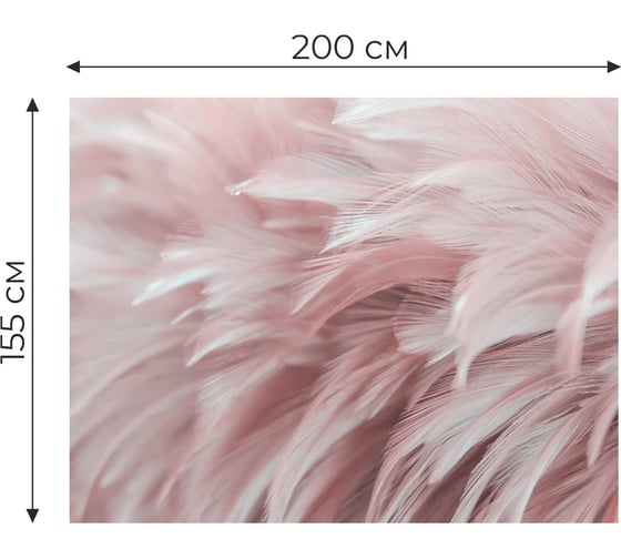 Бумажные бесшовные фотообои Verol Розовые перья (площадь 3,1 кв.м; ширина 200 см; высота 155 см; плотность 115 г/м) 106_БФО_04979
