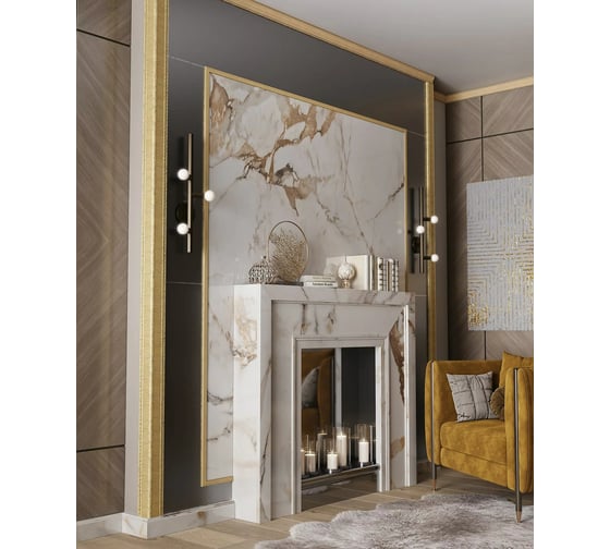 Угол Cosca Decor 140-5 интерьерный багет, 80 мм, ясень золотистый СПБ016525