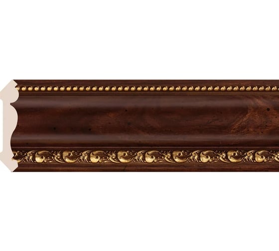Карниз Cosca Decor 155-1084 интерьерный багет, 70 мм, красное дерево с золотом СПБ016632