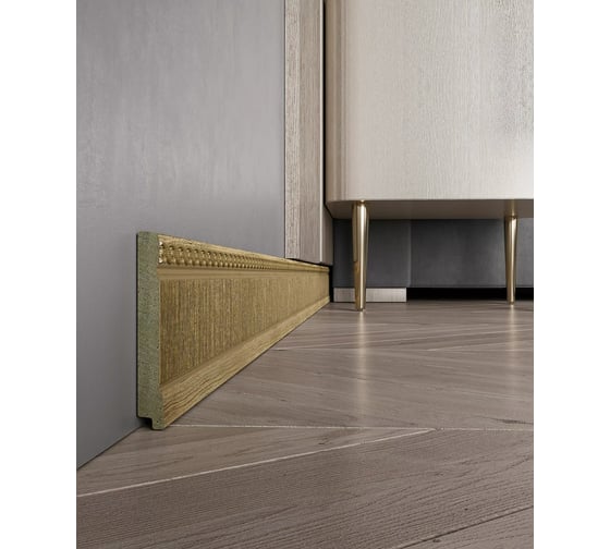 Плинтус Cosca Decor 144-4 интерьерный багет, 80 мм, дуб светлый СПБ016568