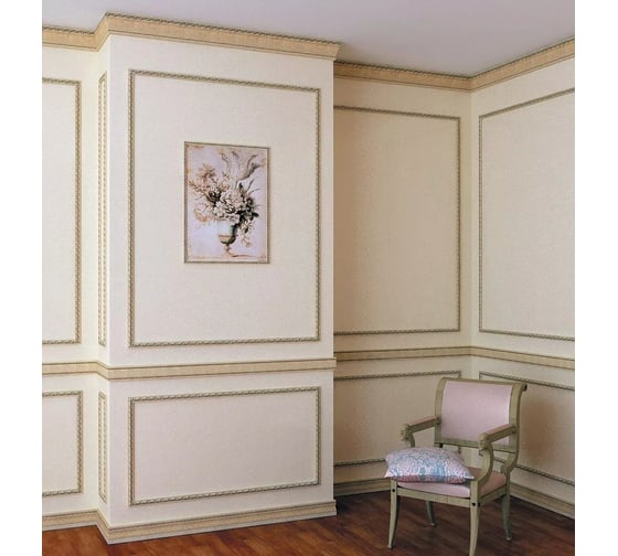 Плинтус Cosca Decor 175-6 интерьерный багет, 60 мм, дуб беленый СПБ016775