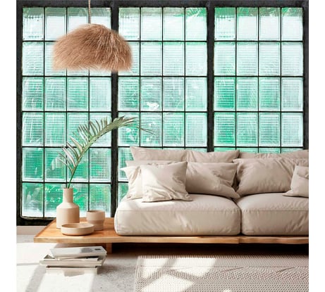 Бумажные бесшовные фотообои Verol Окно в оранжерею 5-БФО_04408