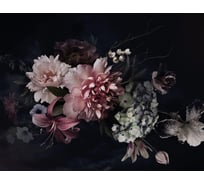 Бумажные бесшовные фотообои Verol Цветы на черном фоне 21-БФО_04410