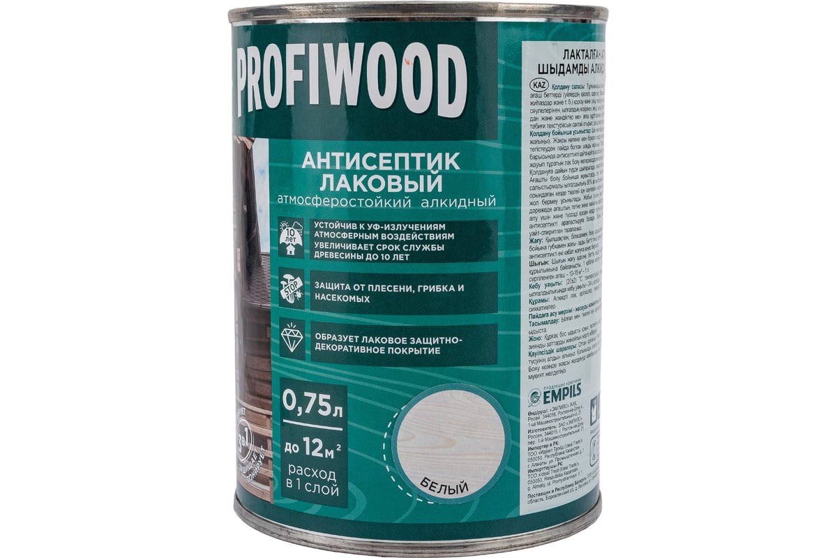 Алкидный антисептик PROFIWOOD (лаковый; тонирующий; атмосферостойкий ...