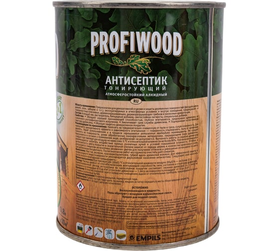 Алкидный антисептик PROFIWOOD (тонирующий; атмосферостойкий; орегон; 0.8 л; 0.7 кг) 3897