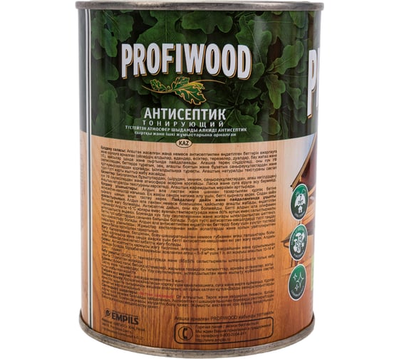 Алкидный антисептик PROFIWOOD (тонирующий; атмосферостойкий; орегон; 0.8 л; 0.7 кг) 3897