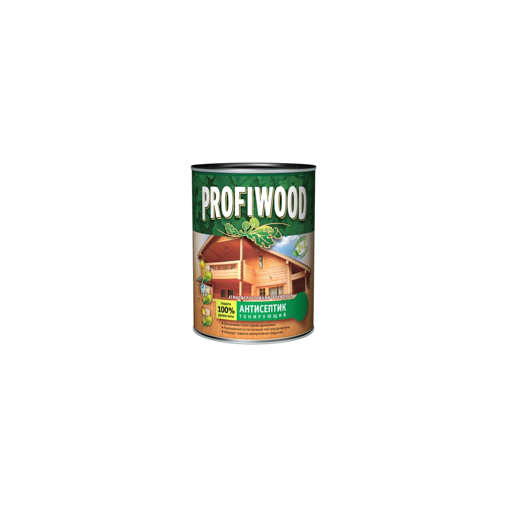 Алкидный антисептик PROFIWOOD (тонирующий; атмосферостойкий; дуб; 2.5 л ...