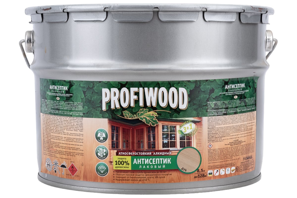 Алкидный антисептик PROFIWOOD (лаковый; тонирующий; атмосферостойкий ...