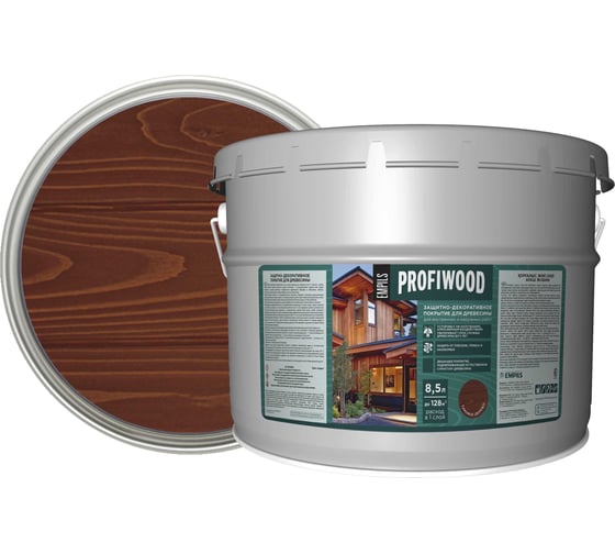 Защитно-декоративное покрытие для древесины PROFIWOOD (тик; 9 л; 8 кг) 75914
