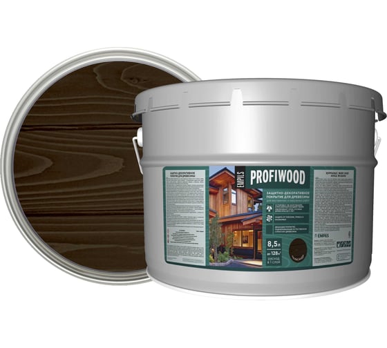 Защитно-декоративное покрытие для древесины PROFIWOOD (палисандр; 9 л; 8 кг) 75917