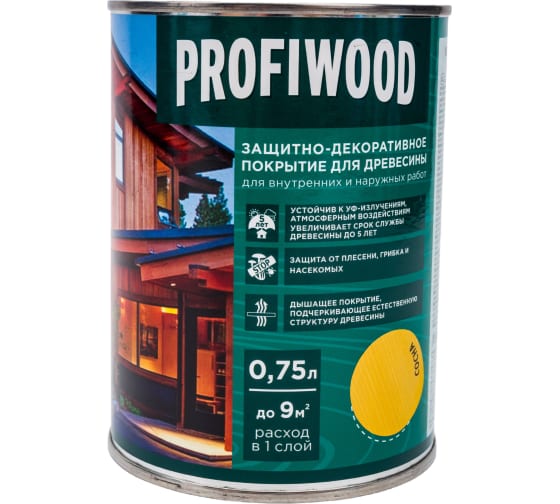 Защитно-декоративное покрытие для древесины PROFIWOOD (сосна; 0.75 л; 0.7 кг) 72619 1