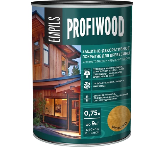Защитно-декоративное покрытие для древесины PROFIWOOD (калужница; 0.75 л; 0.7 кг) 72620 1